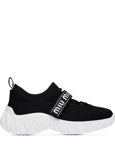 miu miu knit strap sneaker|Miu Miu.